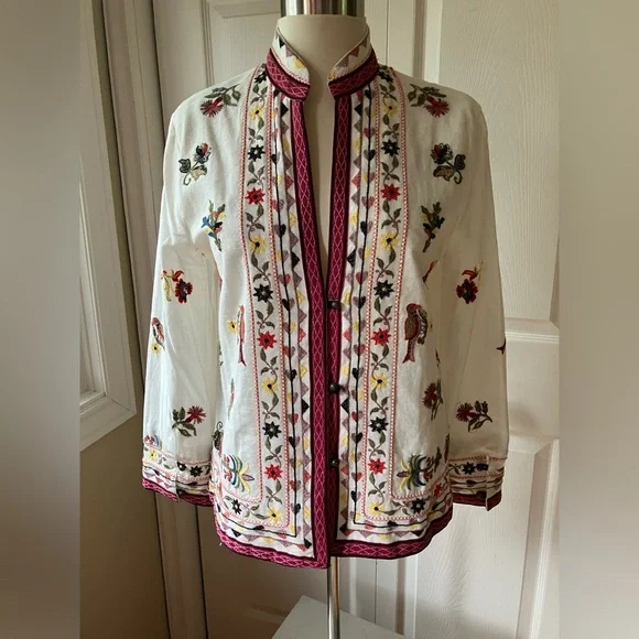 NWOT Zara Asian inspired embroidered jacket - Picture 2 of 12